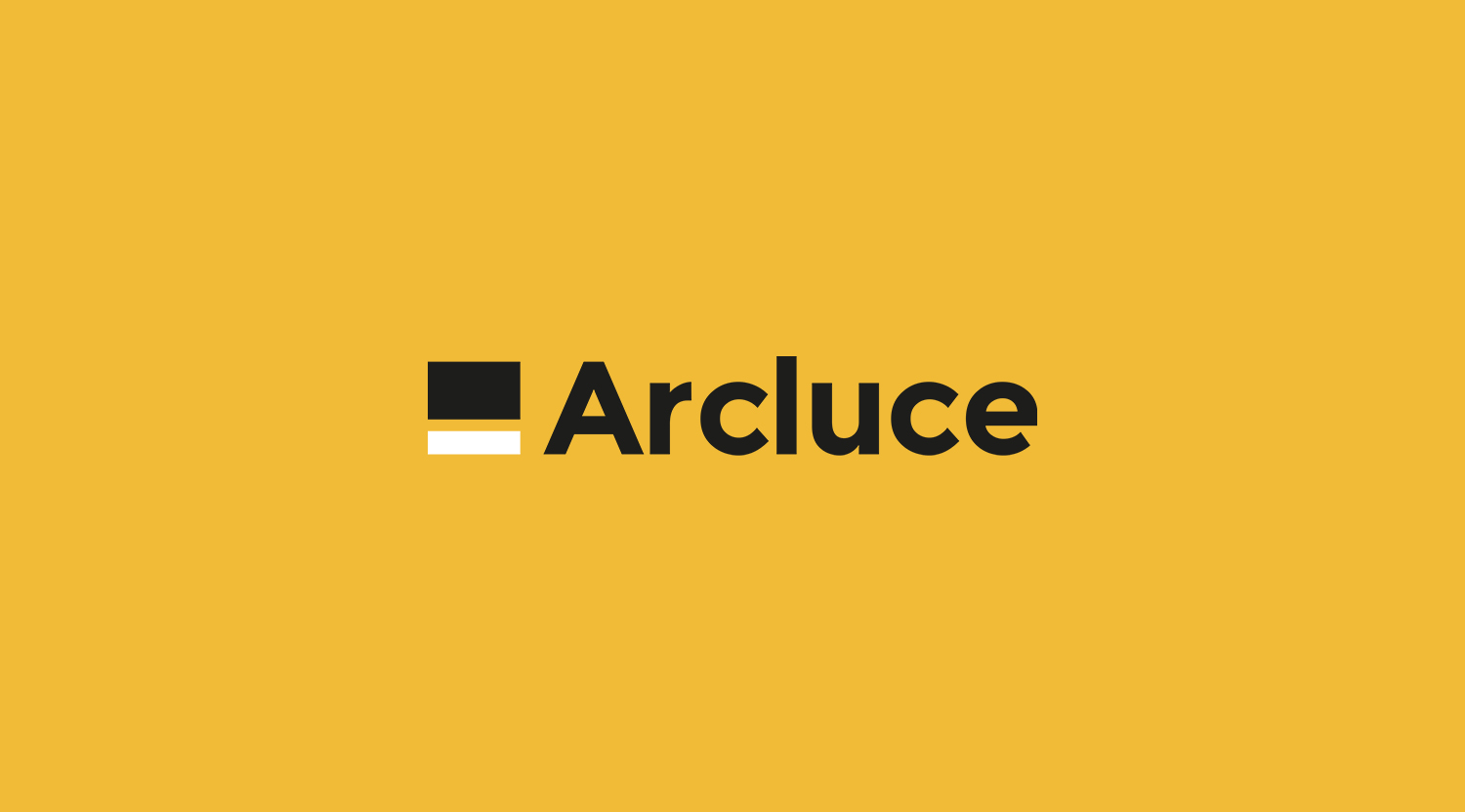 Arcluce Logo on a yellow background Arcluce Logo_Brand Section_Yellow